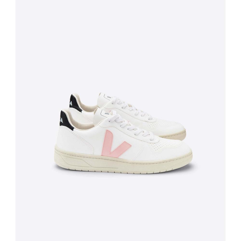 Veja V-10 CWL Women\'s Shoes White/Pink/Black | CA 577ILH